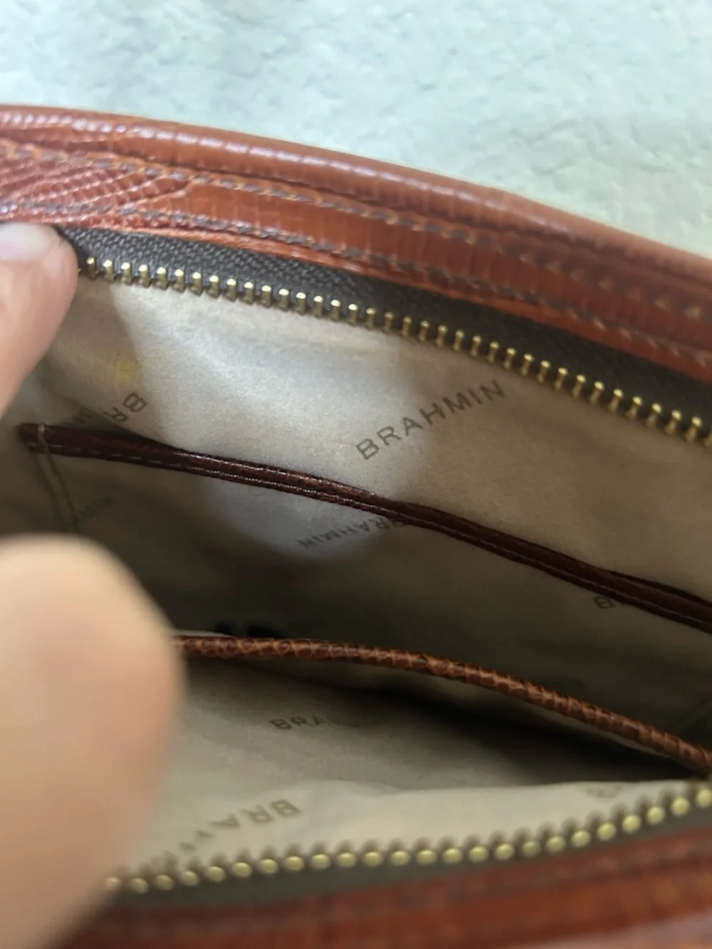 Brahmin Leather Crossbody Bag‎ in Brown Casual Western Festival Rustic Rodeo